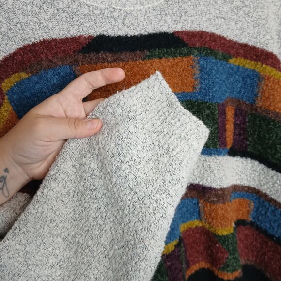 Vintage Duplex Print Wool Sweater Mens LG Grandpa Cabincore Fishermen Heritage - Picture 4 of 10